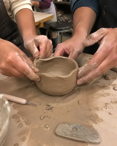 Foto de un taller de cerámica en la demostración